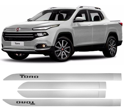 Jogo De Friso Lateral Fiat Toro Cor Prata Melfi