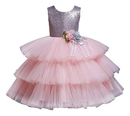 Aibeiboutique Baby Girl Lentejuelas Vestido Ruffle Mesh Tutu