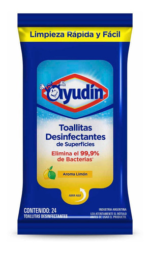 Ayudin Toallitas Desinfectantes Economico Aroma Limon 24 Un