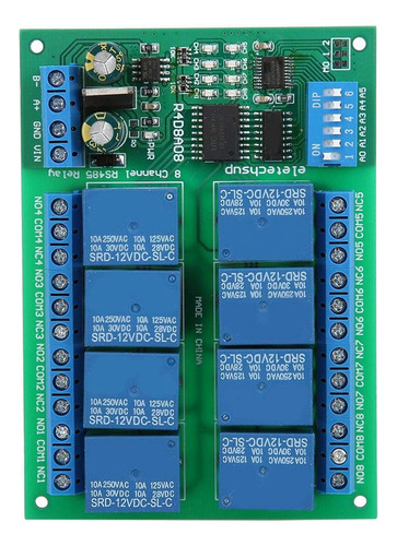 Placa De Relé Rs485 De 12 V Y 8 Canales, Modbus Rtu Uart, C