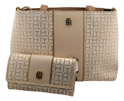 Bolso Tommy Hilfiger Chloe Ii 69j9955 + Billetera Marrón Cla Marrón Claro