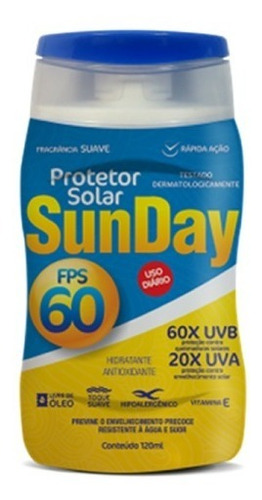 Bloqueador Protetor Solar Fps 60 Nutriex Sunday