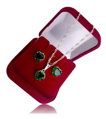 Conjunto Colar De Pedra + Brincos Semi Joias Finas