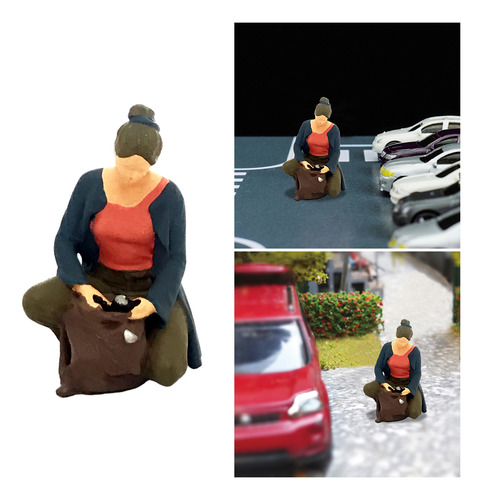 1:64 Diorama Deportes Figura La La Mujer En Cuclillas Azul