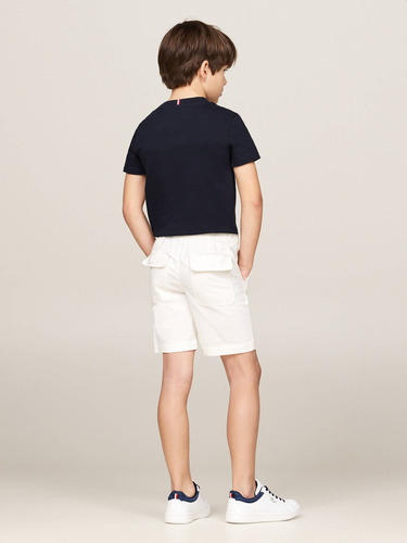 Pantalón Chino Corto Blanco Con Cinturón Tommy Hilfiger Niño Talla 12