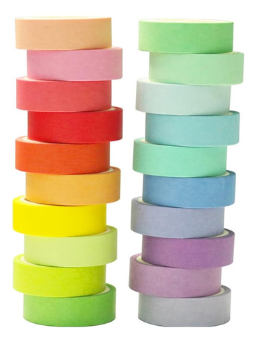 Juego De 20 Rollos De Cinta Washi - Cinta Adhesiva Washi De