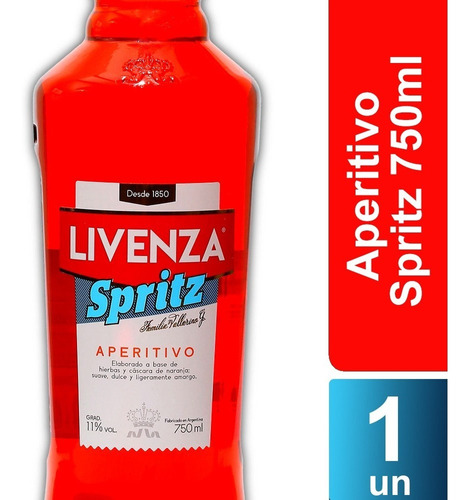 Aperitivo Livenza Spritz 11 Grados Botella X 750 Ml