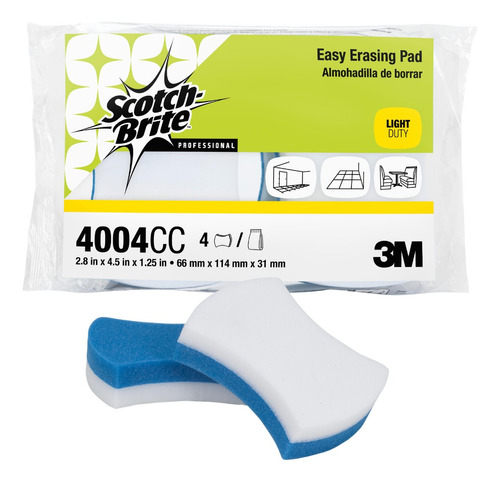 Esponja Scotch-brite 3m Borra Facil Ergonómica 4pz