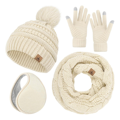 Guantes Y Bufanda Térmicos Para Mujer - Conjunto De Invierno