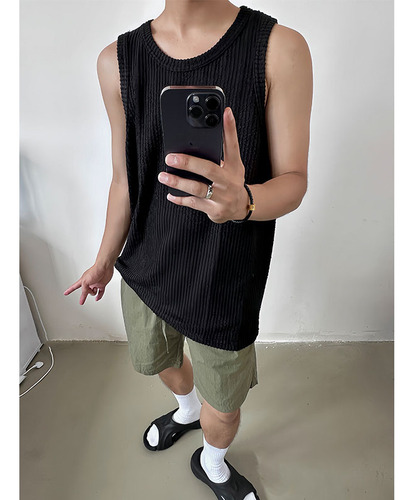 Camiseta Casual Holgada Sin Mangas Para Hombre, Camiseta De