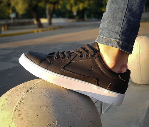 Imagen 6 de 8 de Zapatillas De Cuero Hombre Urbanas Deportivas Libertarios