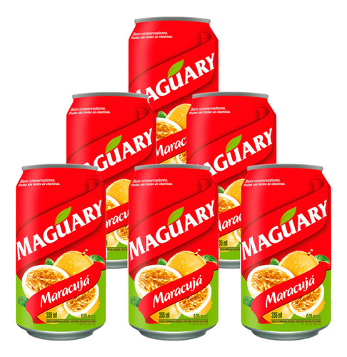 Suco de Maracujá 335ml Lata Maguary- Pack 6 Unidades