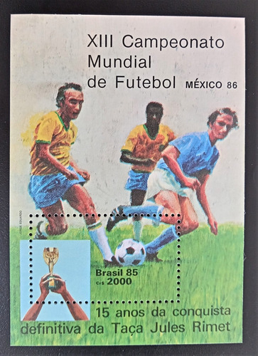 Brasil Deportes, Bloque Sc 2008 Camp Fútbol 1985 Mint L18759