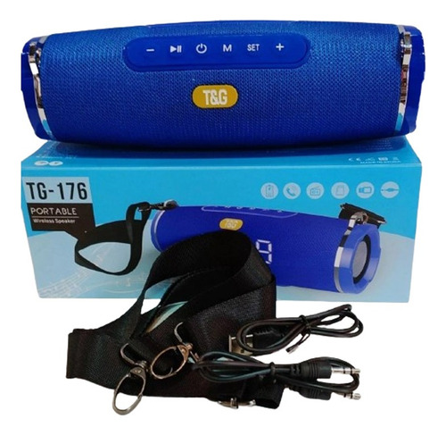 Parlante Portátil T&g Bluetooth Tg-176 Portable - Reloj - Fm