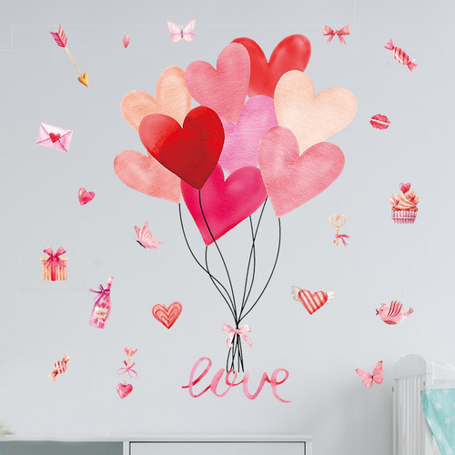 2 Pegatinas De Pared Para El Día De Valentín, Pegatinas