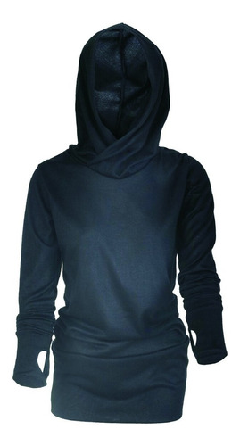 Sweater Hoodie Vestido Corto Lanilla Viuda Negra Dark Gotico