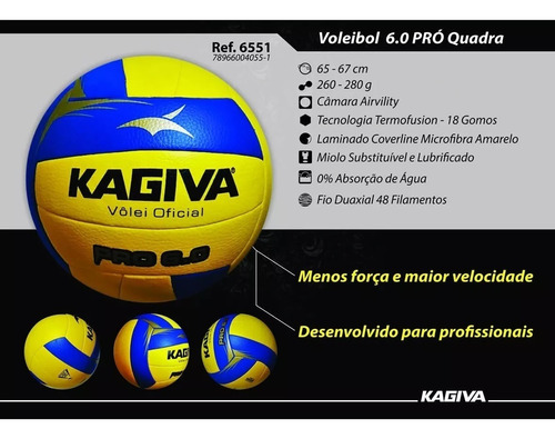 2 Bolas  Volei Kagiva Pro 6.0 Frete Gratis