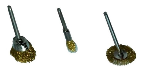 Set 3 Cepillos Bronce Minitornos Tipo Dremel Ruhlmann Ru8508