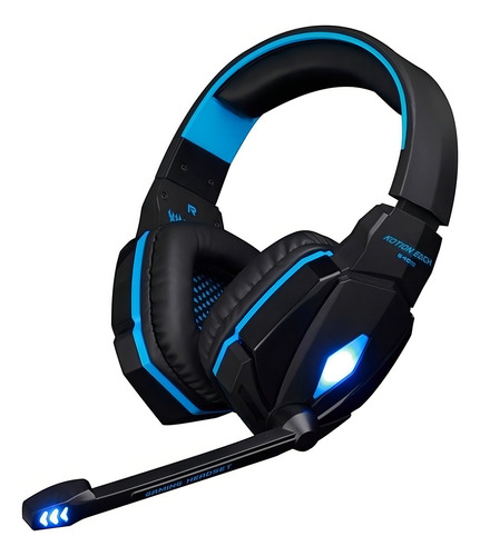Auriculares Gamer Kotion Each G4000 Negro Y Azul Con Luz Led