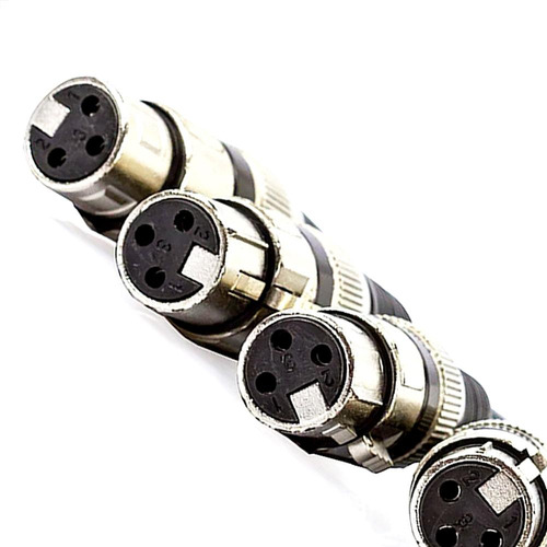 Multicabos Com Conectores Xlr 6 Vias , 20 Mts
