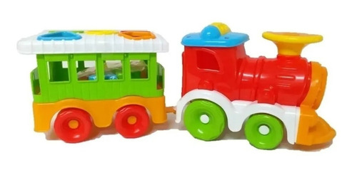 Imagen 4 de 8 de Tren Locomotora Vagon De Arrastre Y Encastre Bebes Rivaplast