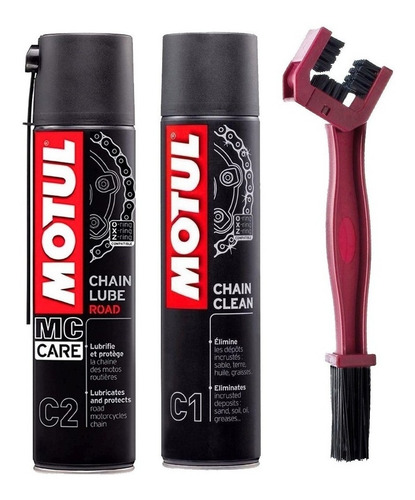 Kit Motul Splay C1 Limpeza + Spray C2 Lubrificante Corrente
