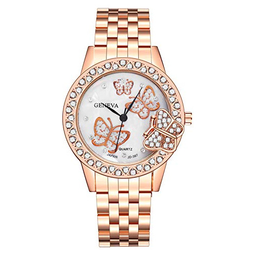 Reloj Lujo Analógico Mujer Acero 3d Diamantes