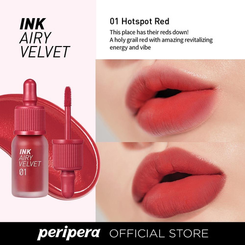 Labial Peripera Ink Velvet Tinta Coreana Hotspot Red