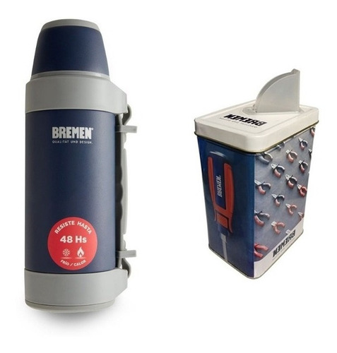 Termo 1,2lts Acero Inox Resiste 48hs Bremen + Yerbera Regalo