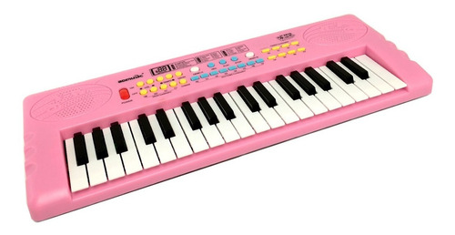 Imagen 5 de 10 de Teclado Órgano Music Rosa Micrófono 37teclas 8tonos Bd37172r