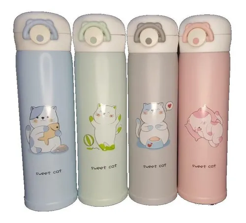 Termo Gatos Acero Inoxidable Sweet Cat Tapa Seguridad Hot