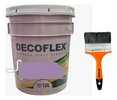 Pintura Vinílica Decoflex Interior Exterior 18lts Con Brocha Violeta Mate