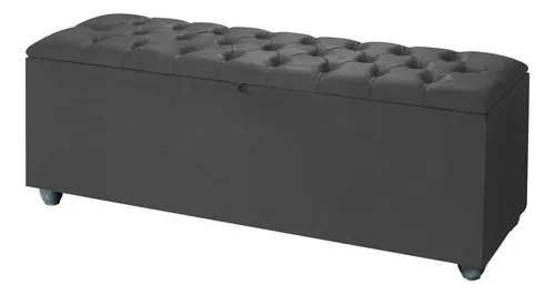 comprar Baú Recamier Sara 150cm Com Capitonê Para Cama Queen 