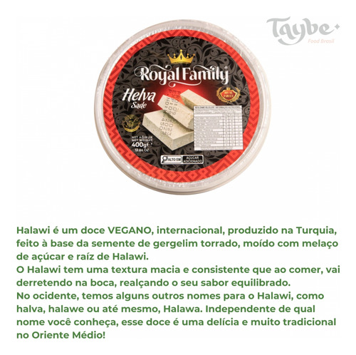Halawi Doce Tradicional Árabe Importado 400g Halva