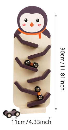 Rampa Para Automóvil De Madera Juguete Patrón De Pingüino