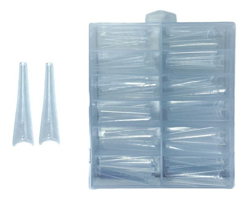 Tips Dual System Polygel Coffin Extension Transparente X120