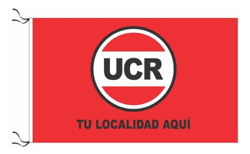 Bandera Ucr Unión Cívica Radical Roja Con Localidad 150x90cm