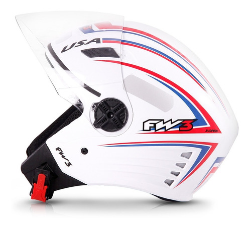 Capacete Aberto Moto X Open Branco Usa