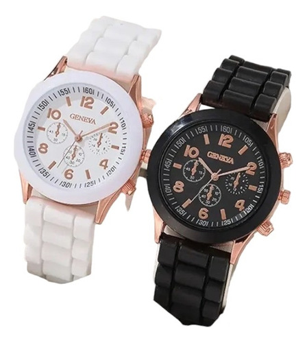 [nuevos] Combo 2 Relojes Sport Blanco Y Negro Unisex