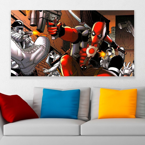 Cuadro Decorativo Marvel Comics Deadpoolmodelo3  Art 80x50cm