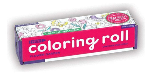 Rollo Papel Dibujo Para Colorear + Crayones / Flores