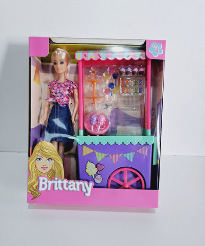 Britany Muñeca 30cm Carrito De Dulces Juguete (Usado)