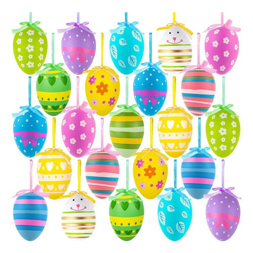 Adornos Del Árbol De Pascua, 24pcs Huevos De Pascua De Plást