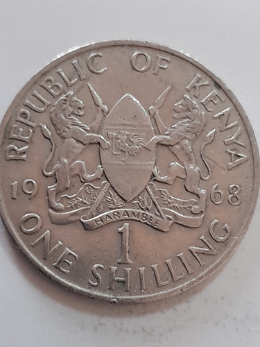 Moneda Kenia 1 Shilling 1968 (x124