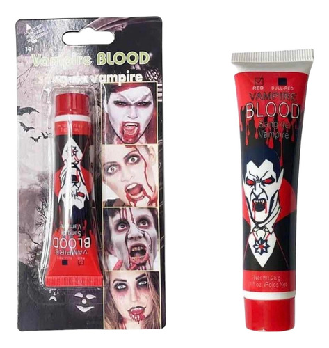 Sangre Falsa Artificial Pack X2 Disfraz Halloween Maquillaje