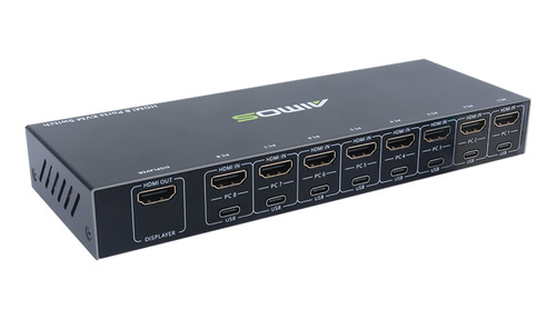 Conmutador De Puertos Hdmi Aimos Kvm Sync In, 8 Salidas Y 1