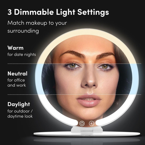 Espejo De Maquillaje De Viaje Recargable Fancii Con Luz Led,
