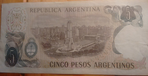 Billete Serie A - Cinco Peso Argentino - Banco Central