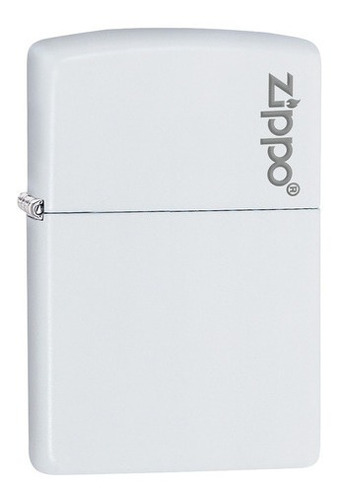Isqueiro Zippo clássico branco fosco com logotipo branco