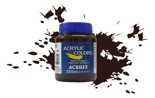 Tinta Acrílica Acrylic Colors Acrilex 250 Ml Cor Marrom Vandick - 337